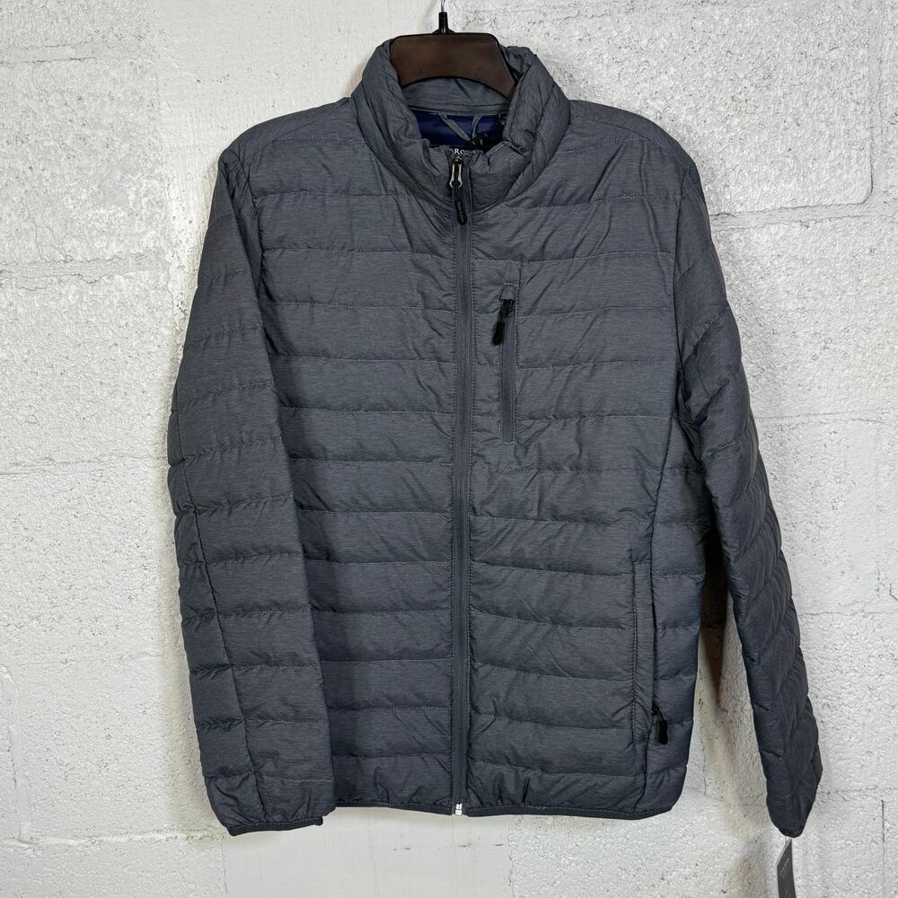 Club Room Mens Packable Quilted Jacket Heather Char Small $125